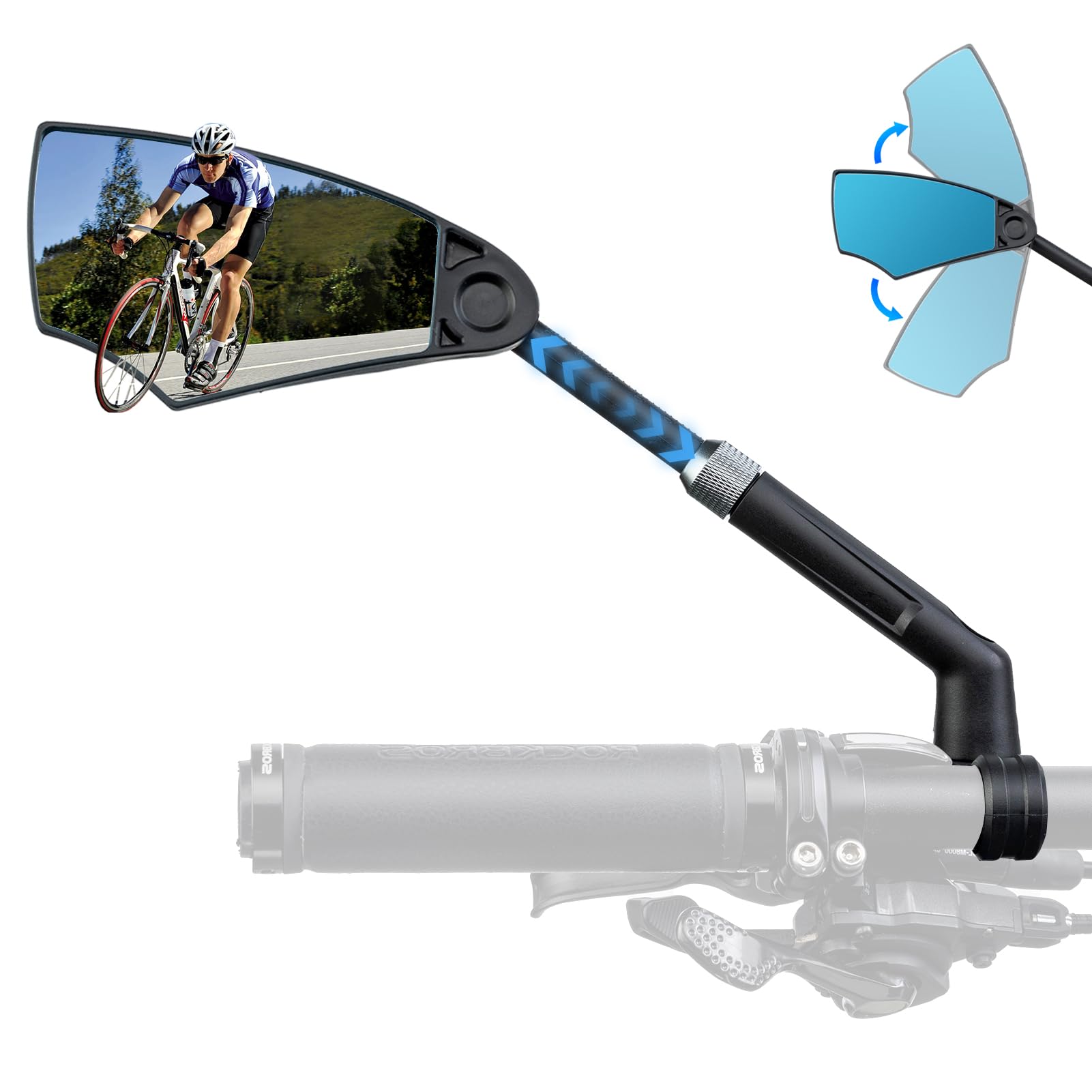 ROCKBROS 360° Adjustable Handlebar Bike Mirror with Anti-Glare Glass - Triathlete Store