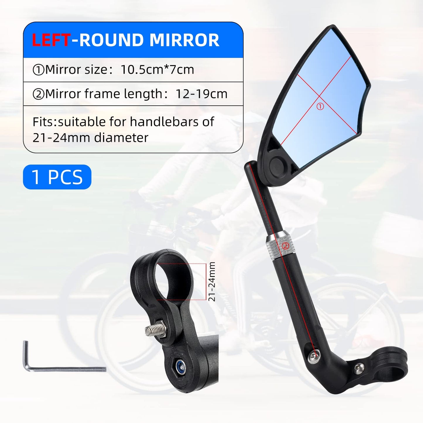 ROCKBROS 360° Adjustable Handlebar Bike Mirror with Anti-Glare Glass - Triathlete Store