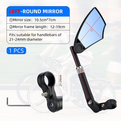 ROCKBROS 360° Adjustable Handlebar Bike Mirror with Anti-Glare Glass - Triathlete Store