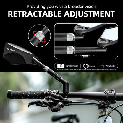 ROCKBROS 360° Adjustable Handlebar Bike Mirror with Anti-Glare Glass - Triathlete Store