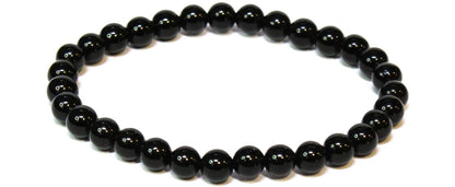 Black Obsidian Round Bead Bracelet