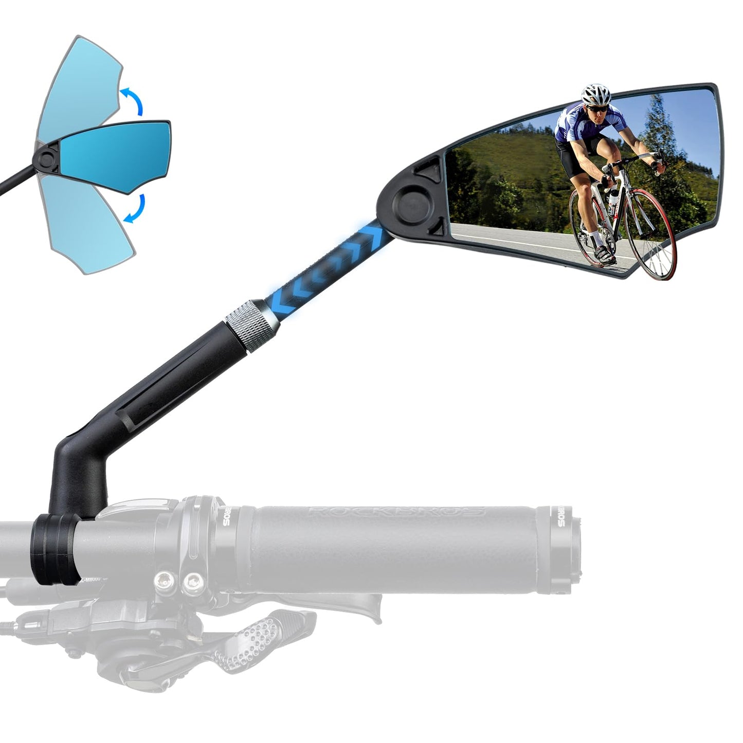 ROCKBROS 360° Adjustable Handlebar Bike Mirror with Anti-Glare Glass - Triathlete Store