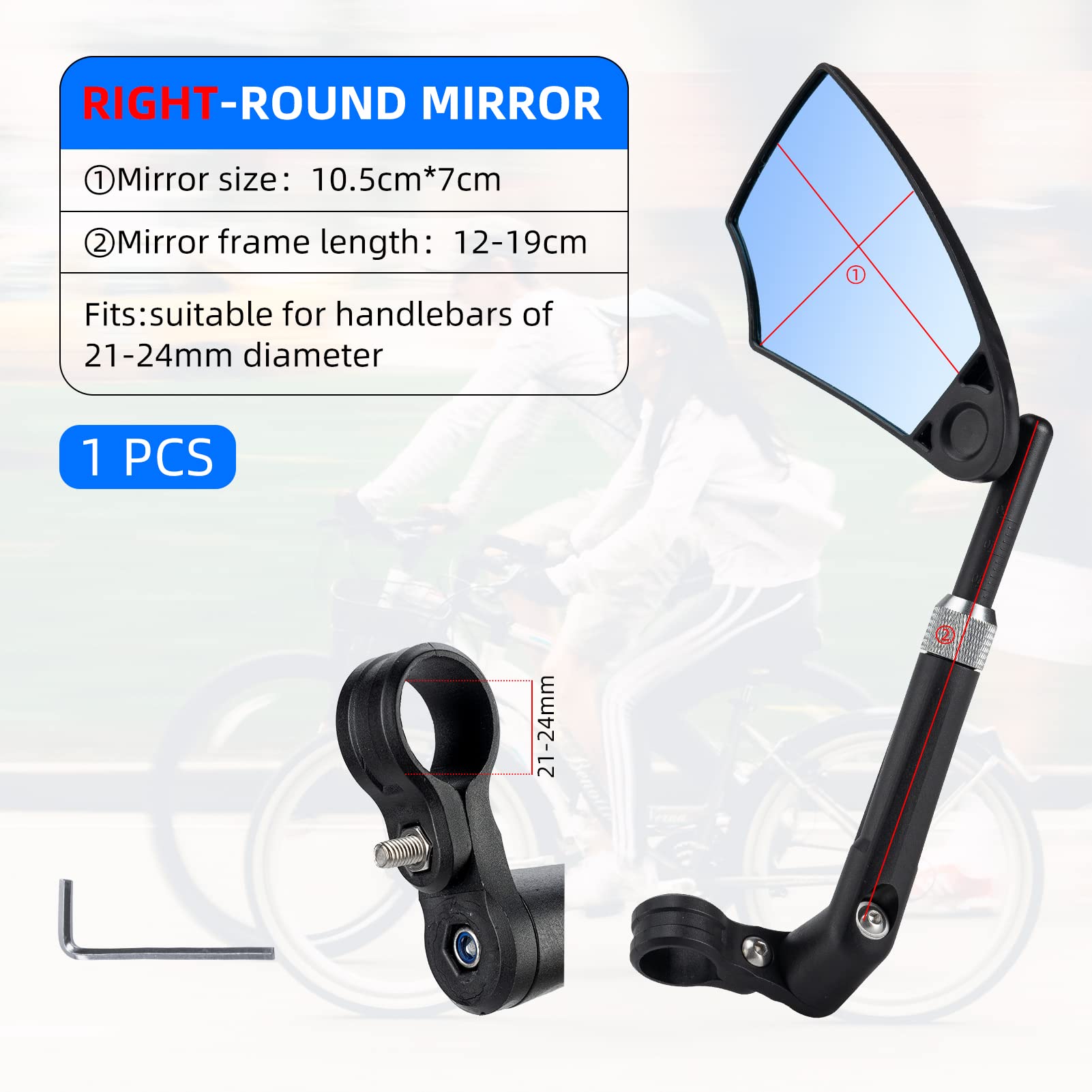 ROCKBROS 360° Adjustable Handlebar Bike Mirror with Anti-Glare Glass - Triathlete Store