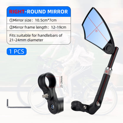 ROCKBROS 360° Adjustable Handlebar Bike Mirror with Anti-Glare Glass - Triathlete Store