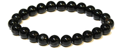Black Tourmaline Round Bead Bracelet - Energy Filter