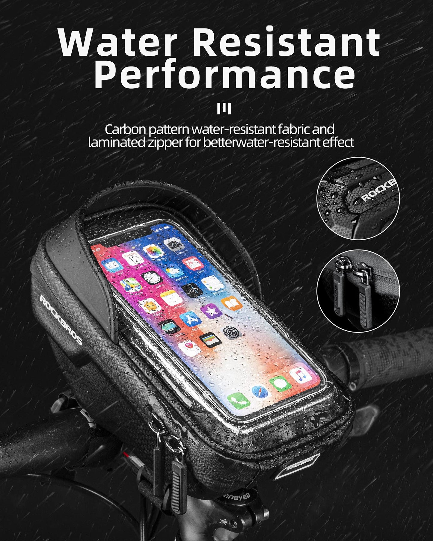 ROCKBROS Bike Front Frame HandlebarWaterproof Bag below 6.5"