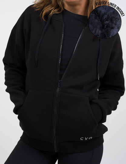 Fleece Zip Up | Black