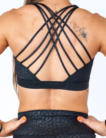 Butterfly Back Bra | Black Leopard