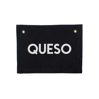 Queso Small Canvas Flag