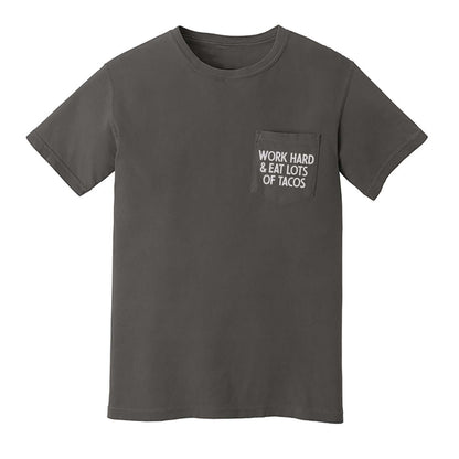 Work Hard & Eat Lots of Tacos Pocket Tee