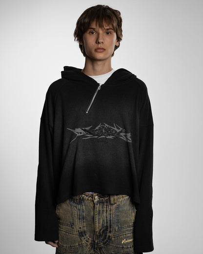 X-RAY THERMAL KNIT HOODIE V2 ( SHADOW BLACK )