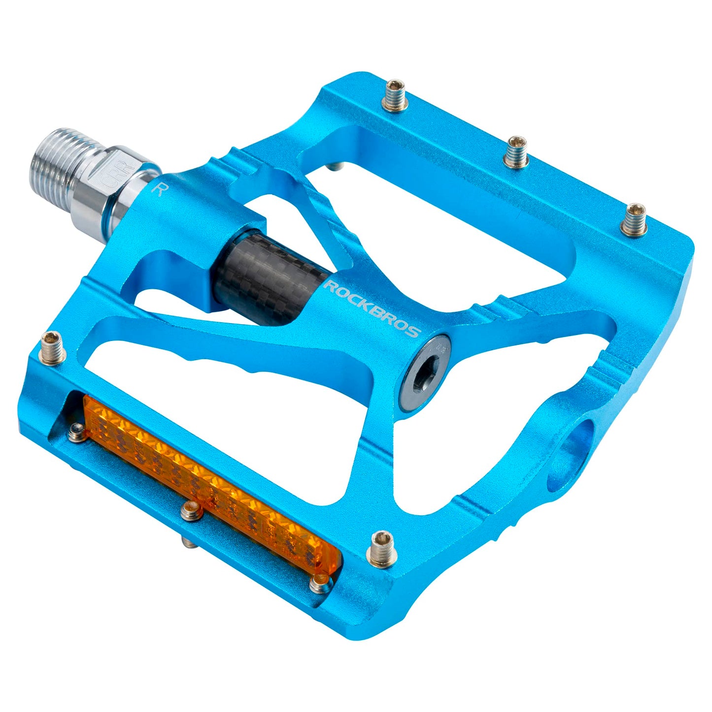 ROCKBROS Mountain Bike Pedals MTB Reflective Pedals CNC Non-Slip Lightweight Aluminum Alloy Bicycle Pedals