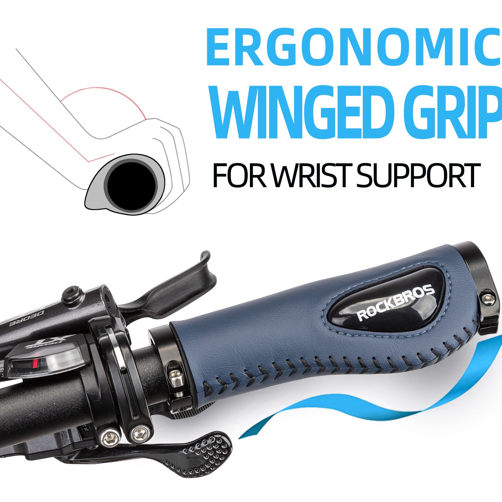 ROCKBROS Bike Handle Grips Ergonomics Design Soft Gel Dual Lock - Triathlete Store