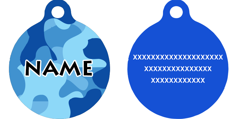 Camo Blue HD Dog ID Tag
