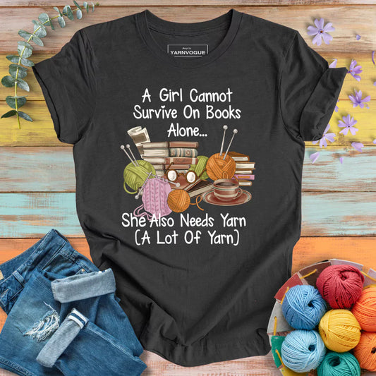 Books & Yarn Lover Girl T-shirt