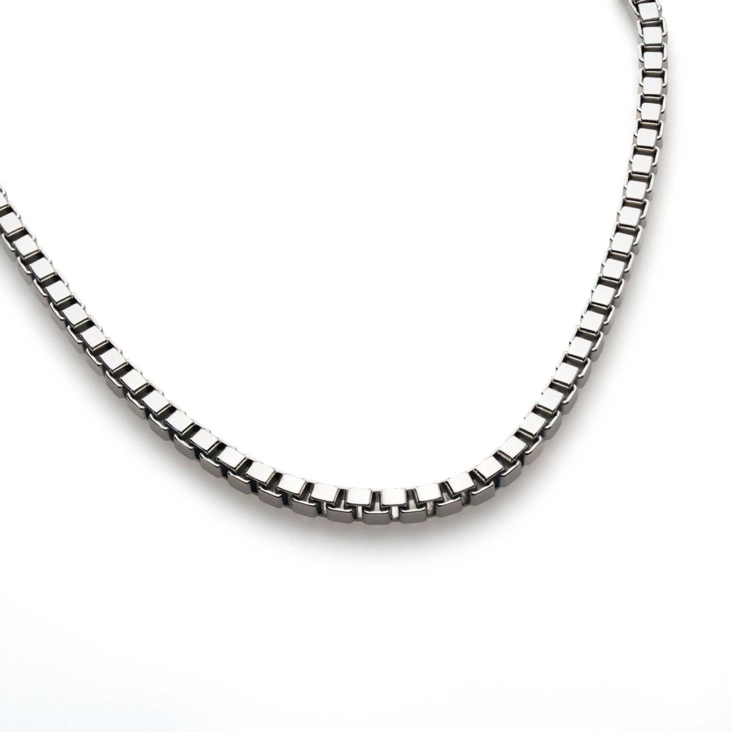 Box Chain 925 Sterling Silver – High Polish Rhodium Plated Necklace 1 - 3 mm