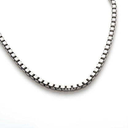Box Chain 925 Sterling Silver – High Polish Rhodium Plated Necklace 1 - 3 mm