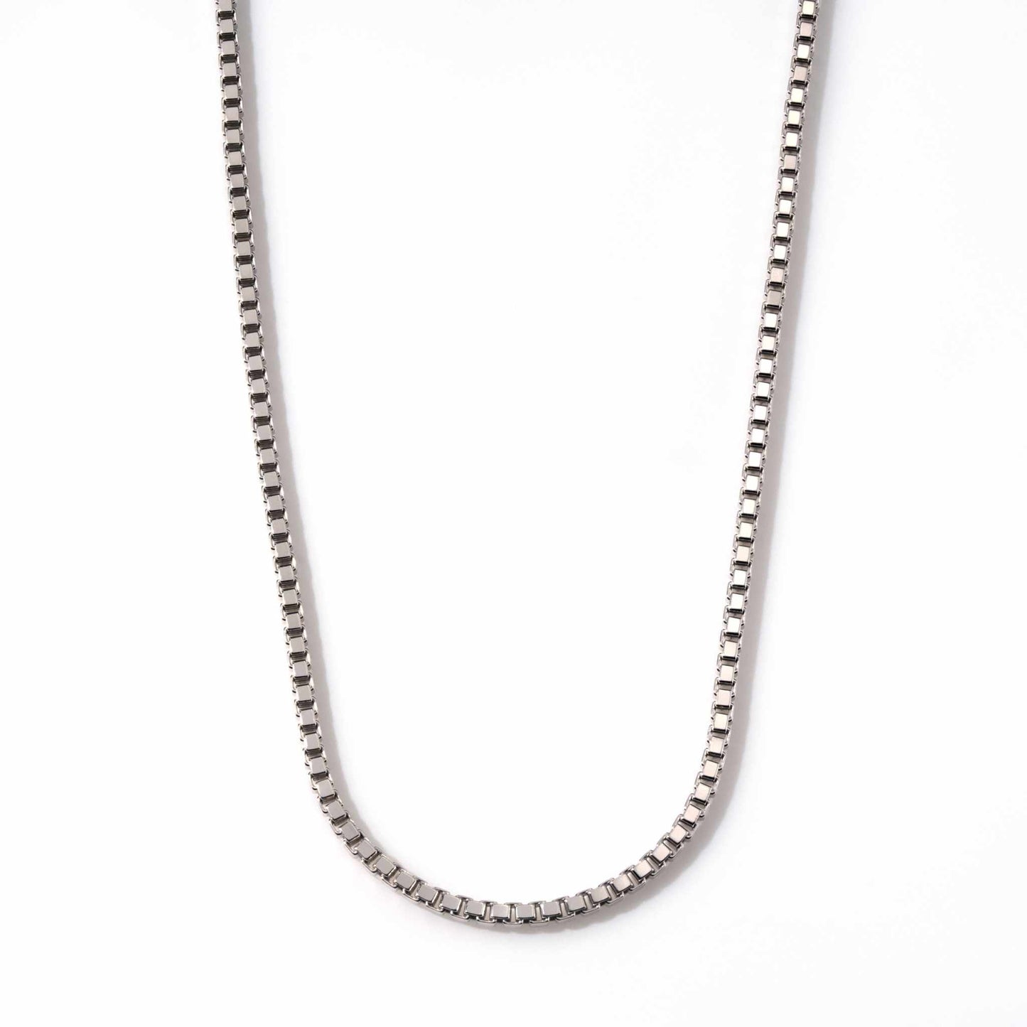 Box Chain 925 Sterling Silver – High Polish Rhodium Plated Necklace 1 - 3 mm