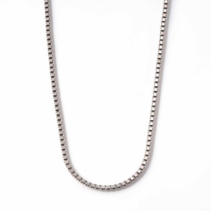 Box Chain 925 Sterling Silver – High Polish Rhodium Plated Necklace 1 - 3 mm
