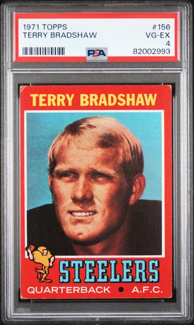 Graded 1971 Topps Terry Bradshaw #156 Rookie RC Football Card PSA 4 VG-EX