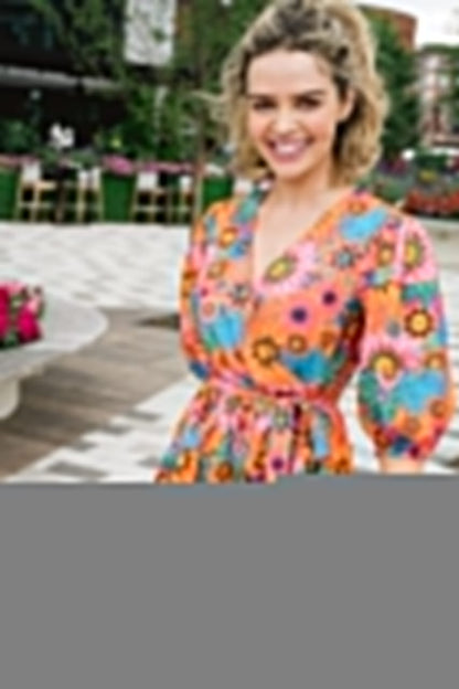 Chloe Mini Wrap Dress- Floral Bouquet - final sale