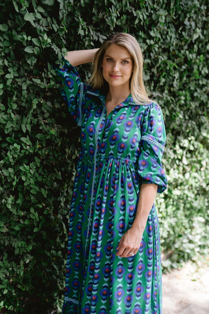 Alexi Maxi Dress- Winter Cobalt Green
