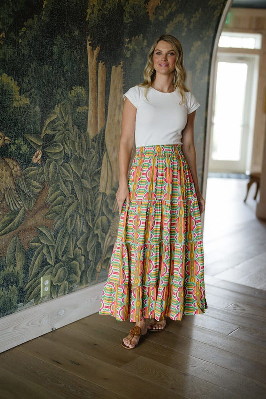 Savannah Maxi Skirt - Geo Print