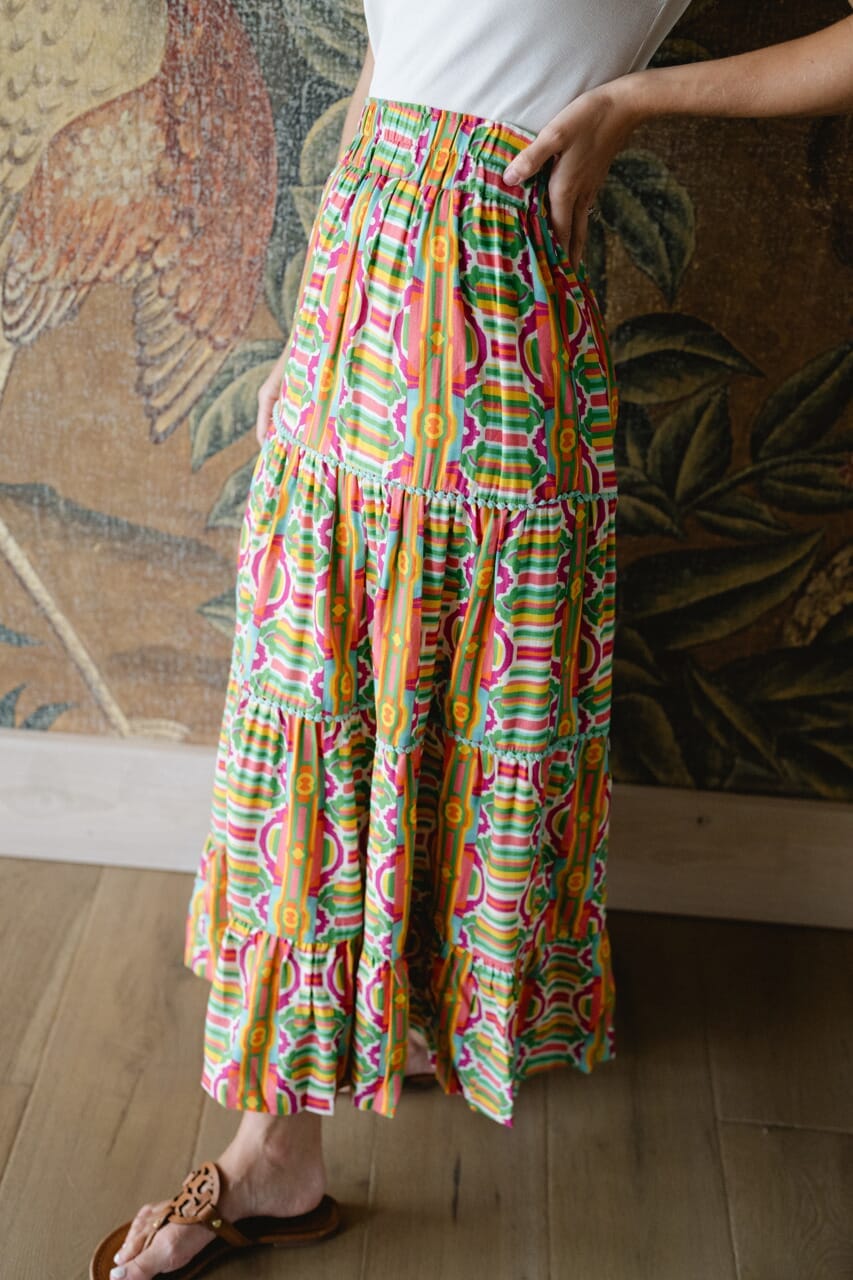 Savannah Maxi Skirt - Geo Print