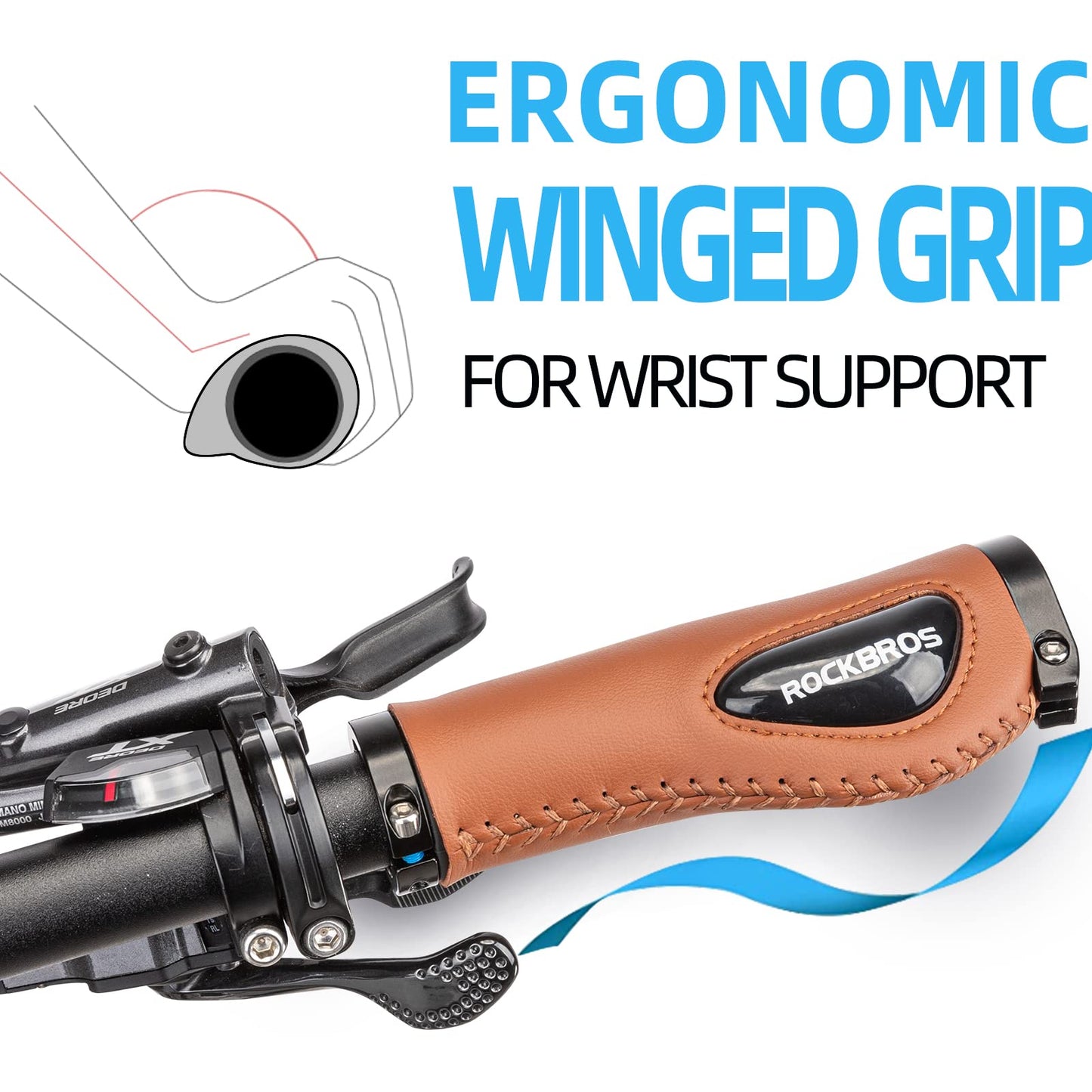 ROCKBROS Bike Handle Grips Ergonomics Design Soft Gel Dual Lock - Triathlete Store