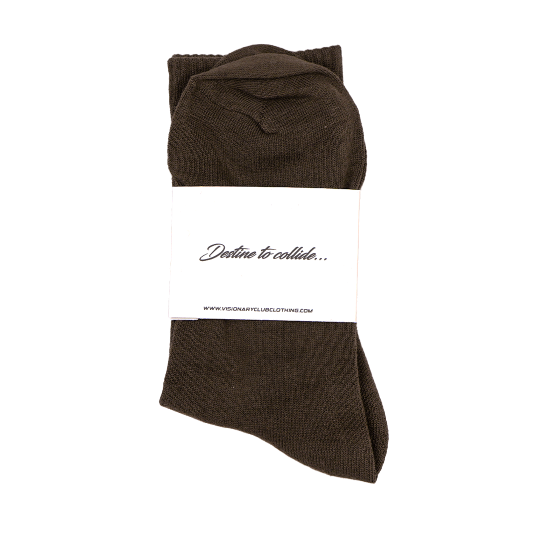 VISIONARY CREW SOCKS (BROWN)