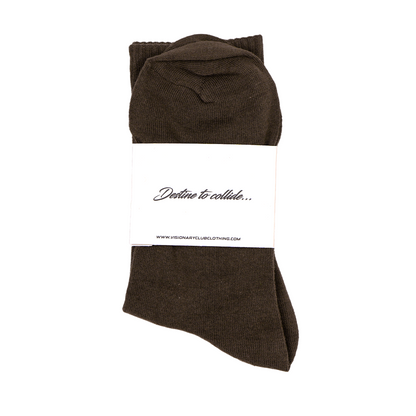VISIONARY CREW SOCKS (BROWN)