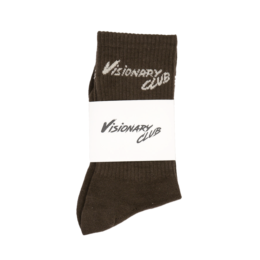 VISIONARY CREW SOCKS (BROWN)