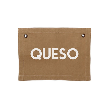 Queso Small Canvas Flag