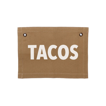 Tacos Small Canvas Flag