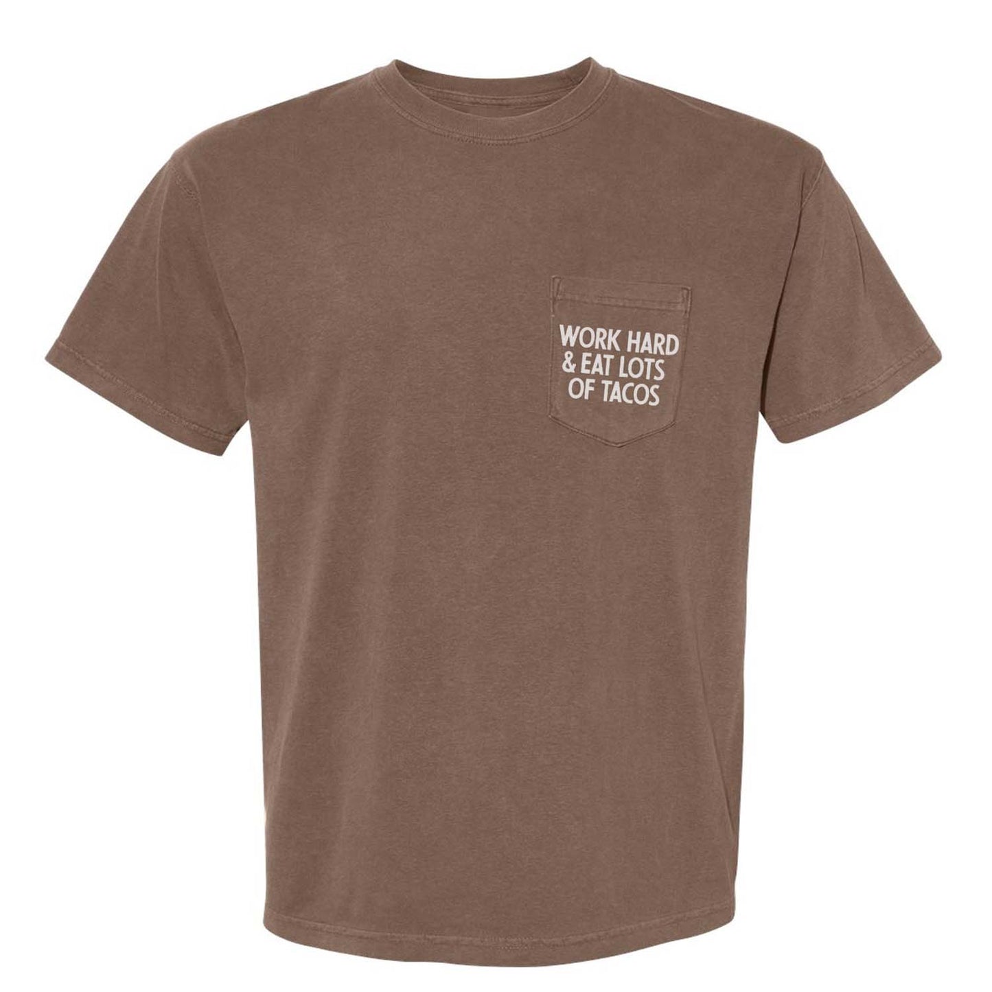 Work Hard & Eat Lots of Tacos Pocket Tee