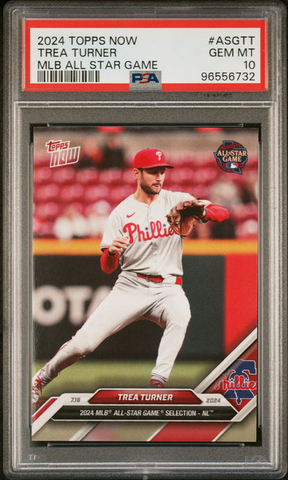Graded 2024 Topps Now Trea Turner #ASGTT MLB All Star Game Baseball Card PSA 10 Gem Mint
