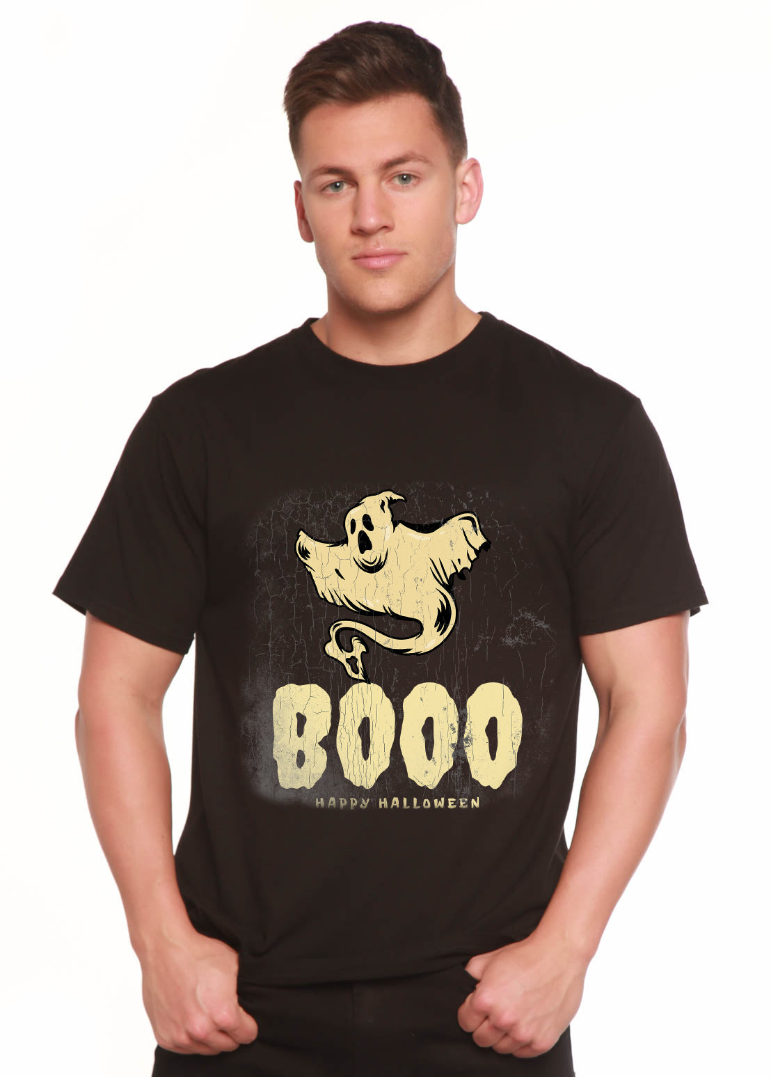 Happy Halloween Graphic Men's Bamboo Viscose/Organic Cotton Short Sleeve T-Shirt