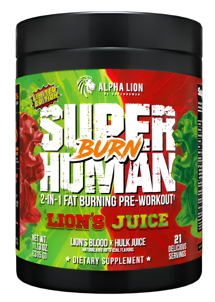 ALPHA LION Superhuman Burn 2-in-1 Pre Workout (21 Servings) Choose Flavor