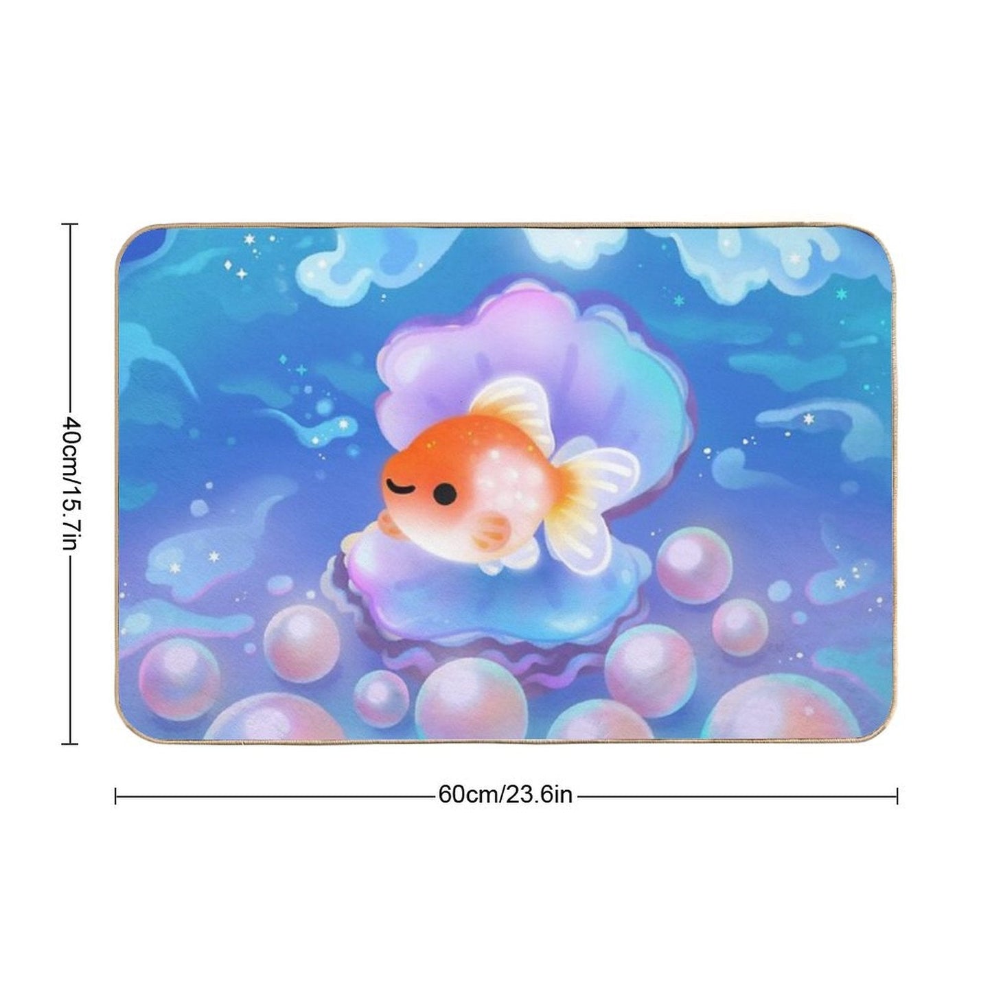 Pearlscale Goldfish with Pearls Bath Mat