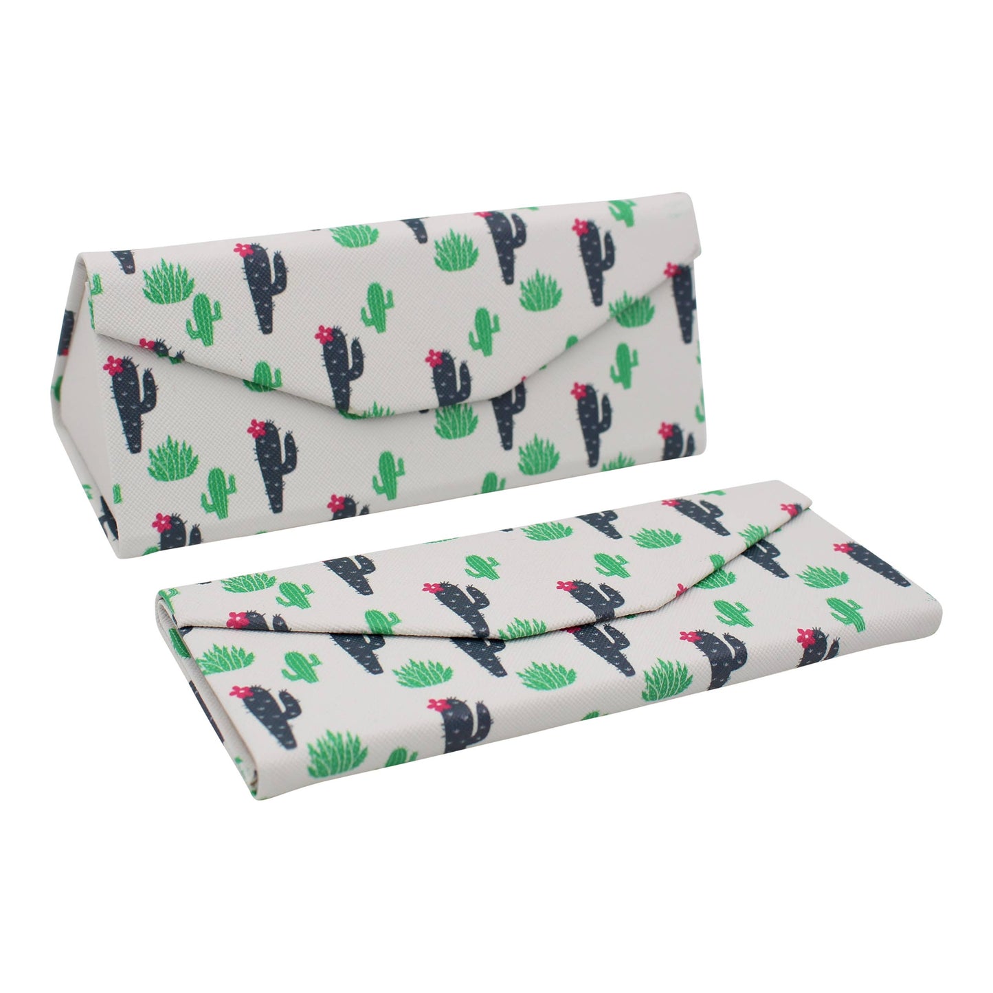 Cactus Print Print Glasses Case - Vegan Leather Magic Folding Hardcase