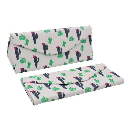 Cactus Print Print Glasses Case - Vegan Leather Magic Folding Hardcase