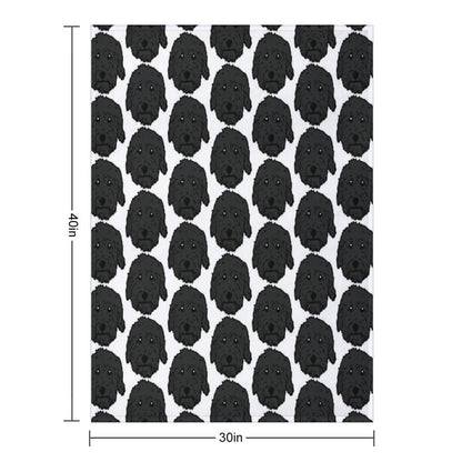 Charcoal Poodle - Dark Gray Goldendoodle! Black Labradoodle! Adorable Doodle Teddy Bear Dog - in Chocolate Brown, Dark Brown Dog Throw Blanket