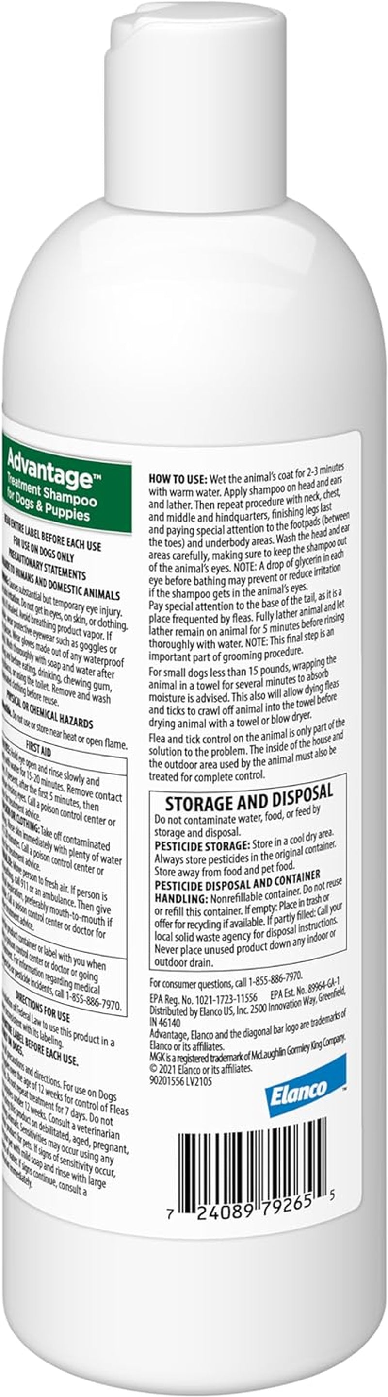 12 Oz Flea & Tick Shampoo for Puppies & Adult Dogs .