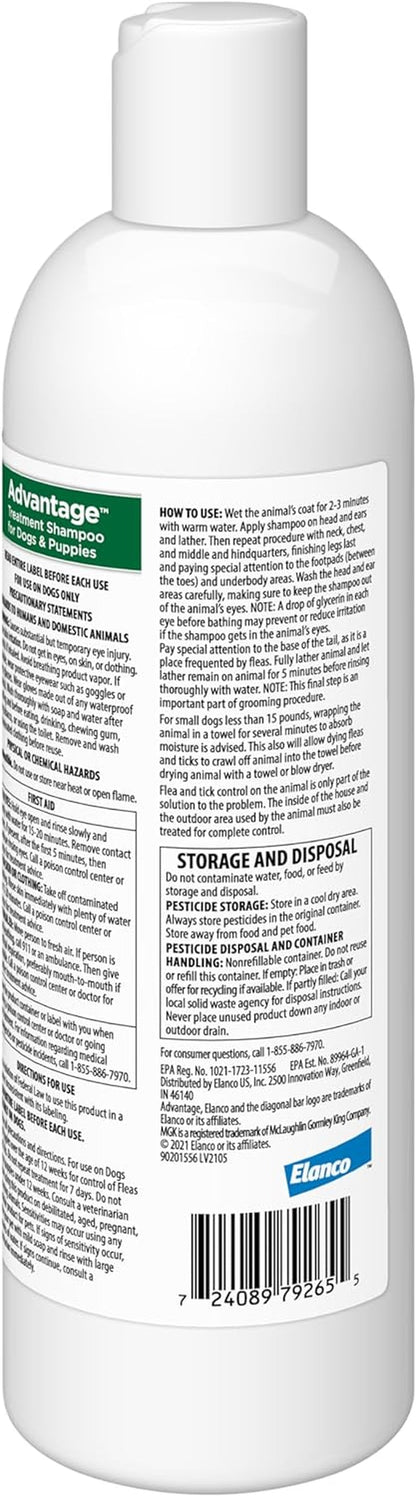 12 Oz Flea & Tick Shampoo for Puppies & Adult Dogs .