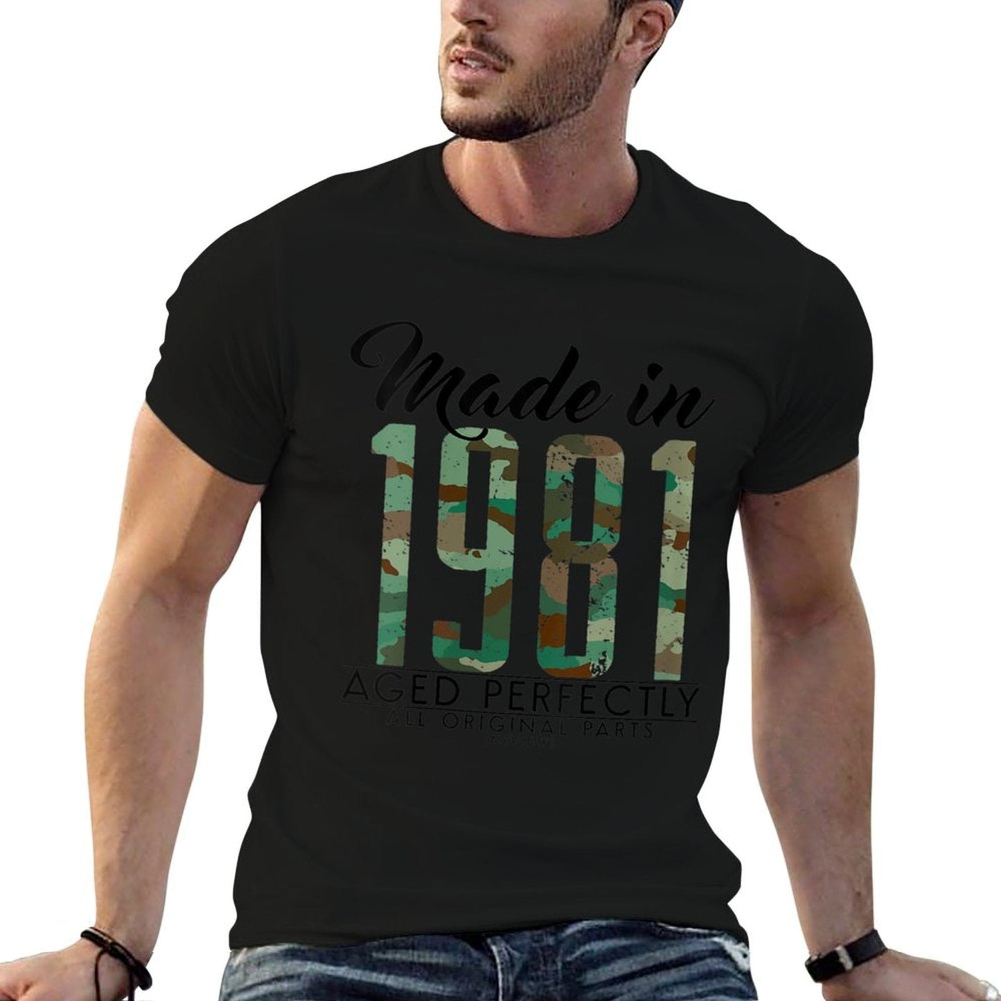 Womens 40th Birthday Camou Made in 1981 40 Years Old Soldier  Quick-drying T-Shirt