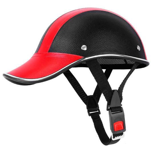 Safety Bicycle Helmet Adjustable Windproof Bike Helmet Sunshade Baseball Cap Anti-UV Cycling Motorcycle Hat Leather Helmet