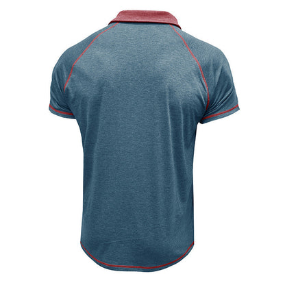 Men's Cotton Blend Contrast Stitch Polo Shirt - Athletic Fit