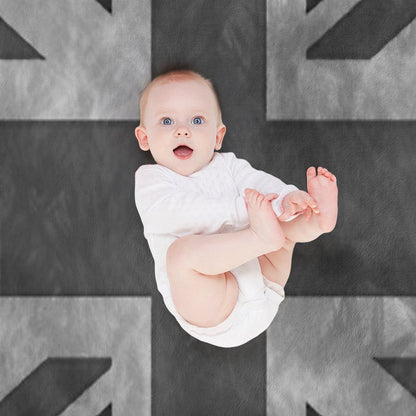 Greyscale Distressed Union Jack Throw Blanket