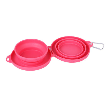 Rubber Foldable Pet Double Bowl