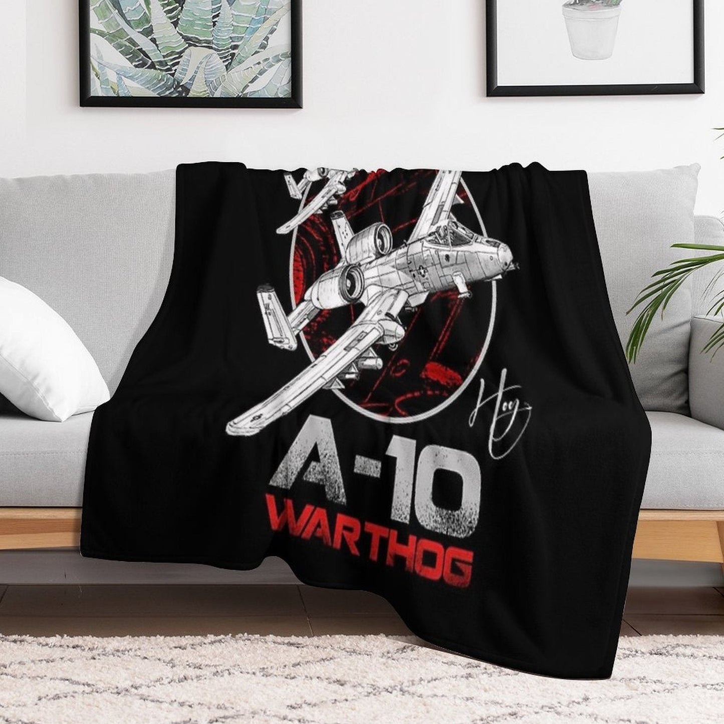 A-10 Thunderbolt II Warthog Subsonic Attack Aircraft  Nicknamed Hog Us Air Force Fighterjet Throw Blanket